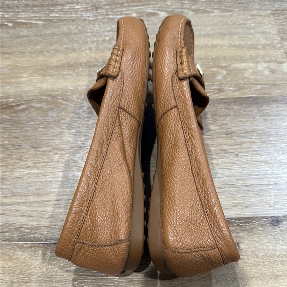 COACH FREDRICA Size 8B Loafers Pebbled Leather Tan Moccasins Slip On Flats - Picture 7 of 9
